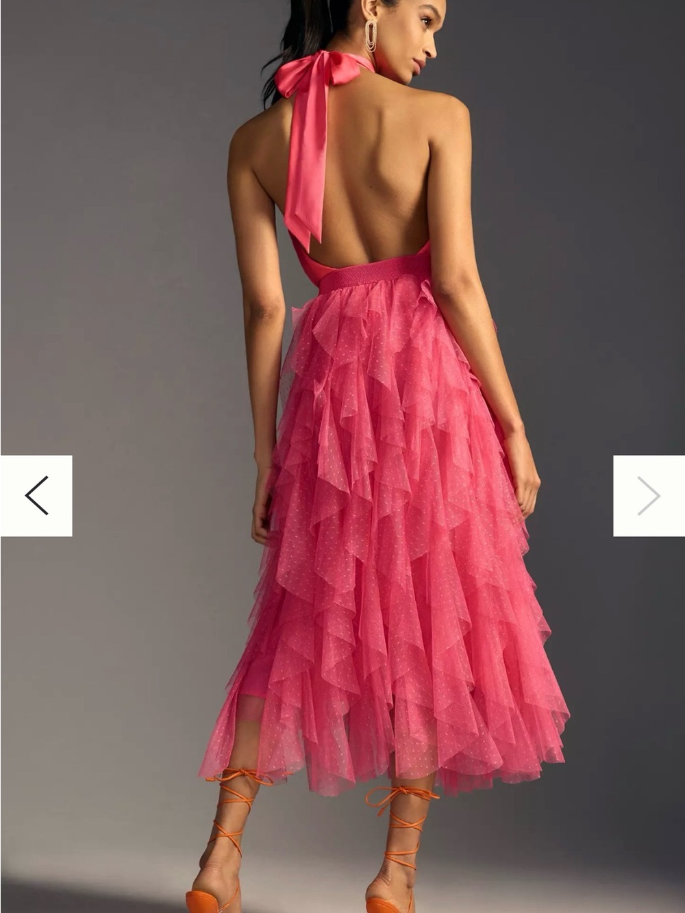 Anthropologie Chéri Ruffled Tulle Midi Skirt in raspberry pink - Size SXP - Picture 4 of 8